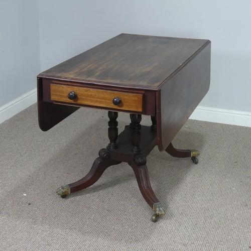 540 - A 19th century mahogany bird cage Pembroke Table, raised on scrolled and reeded quadraform base with... 