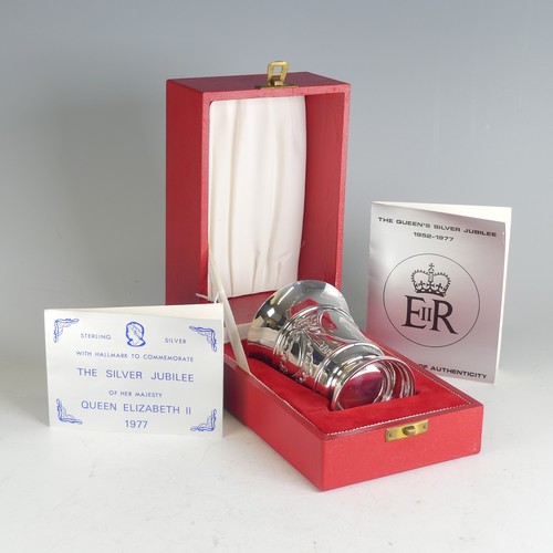 92 - A limited edition Elizabeth II Silver Jubilee commemorative Britannia silver Beaker, by S J Ros... 