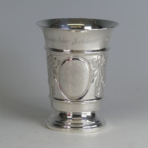 92 - A limited edition Elizabeth II Silver Jubilee commemorative Britannia silver Beaker, by S J Ros... 