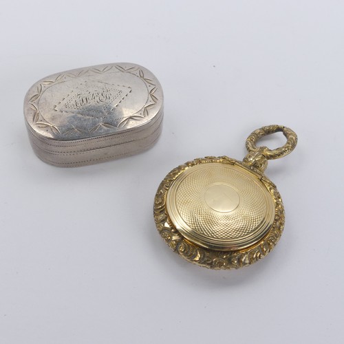 96 - A George III silver gilt lady's Vinaigrette, of 'pocket watch' form, the front opening to revealed f... 