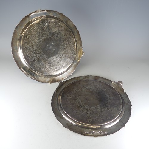 79 - A pair of William IV Scottish silver Salvers, with makers marks for Marshall & Sons, and also El... 