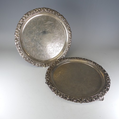 79 - A pair of William IV Scottish silver Salvers, with makers marks for Marshall & Sons, and also El... 