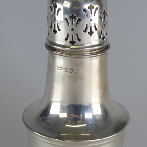 116 - An Elizabeth II silver Sugar Caster, by Viner's Ltd., hallmarked Sheffield, 1961, of traditional for... 