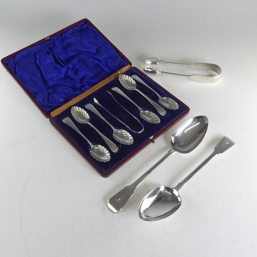 94 - A pair of George III silver fiddle pattern Table Spoons, by Robert Rutland, hallmarked London 1807, ... 