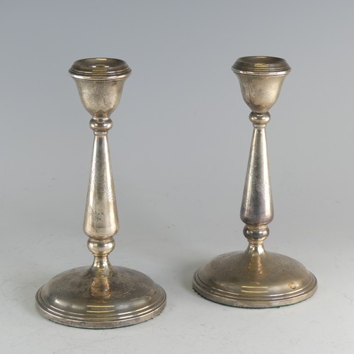 95 - A pair of George V silver Candlesticks, by Jones & Crompton, hallmarked Birmingham 1920, the wei... 