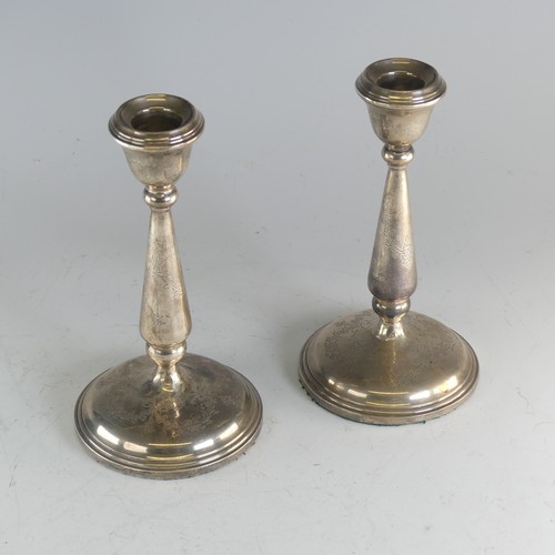 95 - A pair of George V silver Candlesticks, by Jones & Crompton, hallmarked Birmingham 1920, the wei... 