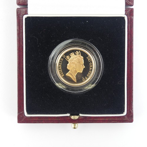 341 - A cased Elizabeth II gold proof Sovereign, dated 1997, with certificate no. 3169.