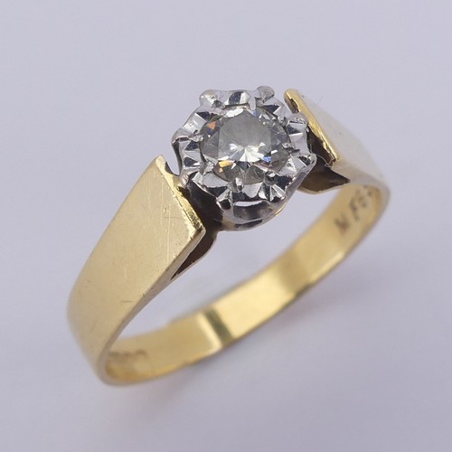 182 - A single stone diamond Ring, the circular stone approx. 0.25ct illusion set in 18ct yellow and white... 