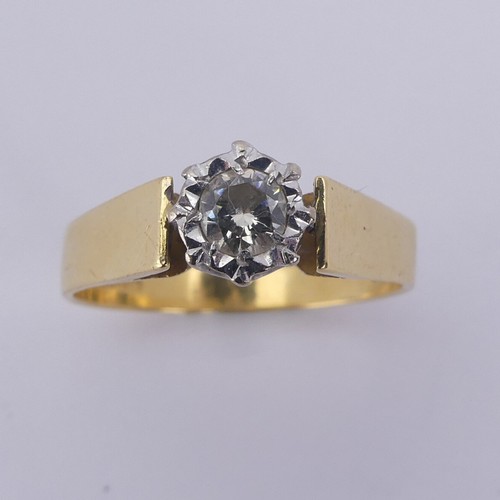 182 - A single stone diamond Ring, the circular stone approx. 0.25ct illusion set in 18ct yellow and white... 