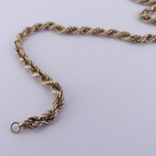 256 - A 9ct yellow gold ropetwist Necklace, 65cm long, 9.5g.