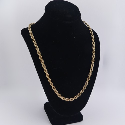 256 - A 9ct yellow gold ropetwist Necklace, 65cm long, 9.5g.