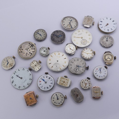 152 - A small quantity of Watch Parts, dials and movements including a lady's Tudor, others including Long... 