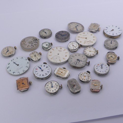 152 - A small quantity of Watch Parts, dials and movements including a lady's Tudor, others including Long... 