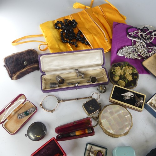 320 - A quantity of Costume Jewellery, including a gilt metal hinged bangle, probably Indian , the front s... 