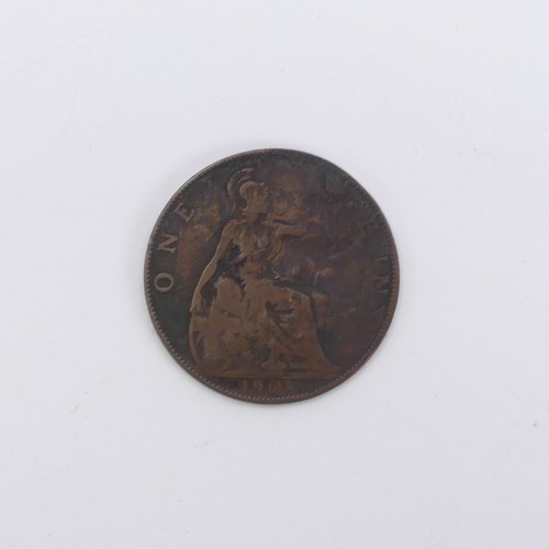 323 - Suffragette Interest; A 'Votes for Women' defaced Penny coin, dated 1908, together with a padlock an... 