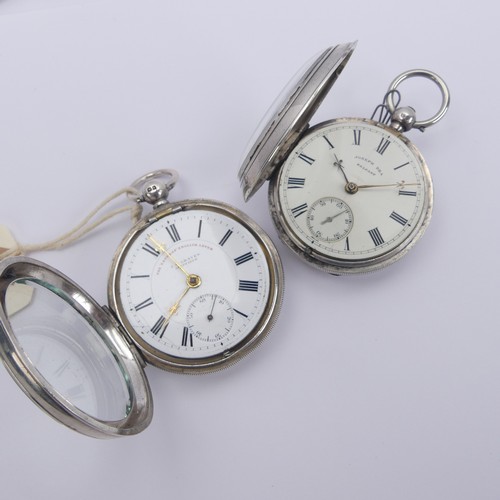 158 - A Victorian silver Pocket Watch, the white enamel dial signed Joseph Rea, Belfast with Roman Numeral... 