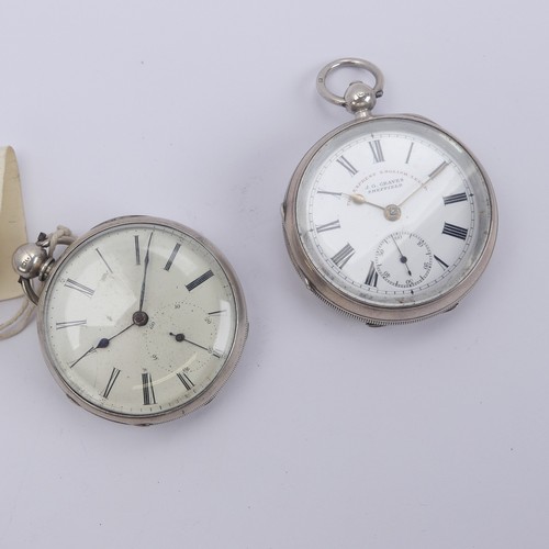 159 - A Victorian silver Pocket Watch, the white enamel dial with black Roman numerals and subsidiary seco... 