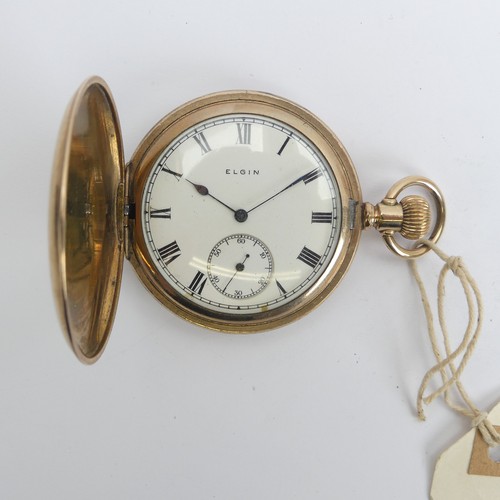 161 - Two early 20thC Waltham gold plated Pocket Watches, one hunter cased with white enamel dial, Roman N... 