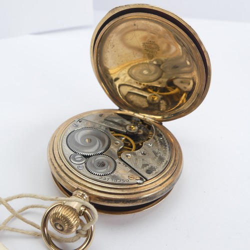 161 - Two early 20thC Waltham gold plated Pocket Watches, one hunter cased with white enamel dial, Roman N... 