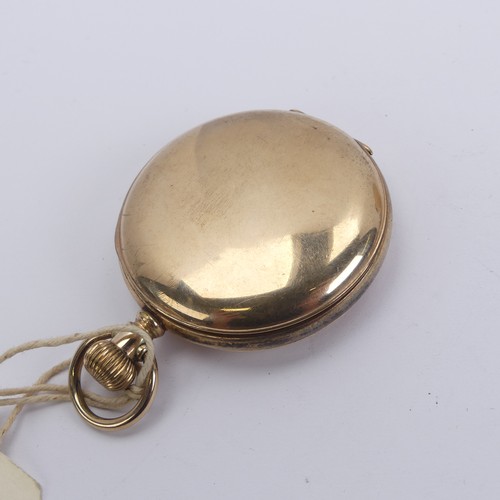 161 - Two early 20thC Waltham gold plated Pocket Watches, one hunter cased with white enamel dial, Roman N... 