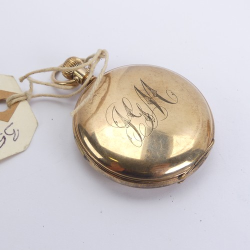 161 - Two early 20thC Waltham gold plated Pocket Watches, one hunter cased with white enamel dial, Roman N... 