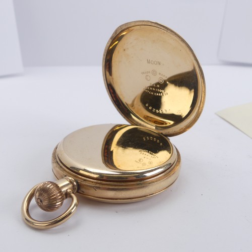 161 - Two early 20thC Waltham gold plated Pocket Watches, one hunter cased with white enamel dial, Roman N... 