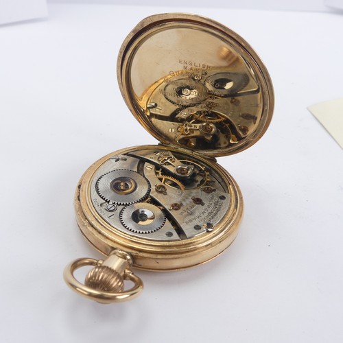 161 - Two early 20thC Waltham gold plated Pocket Watches, one hunter cased with white enamel dial, Roman N... 