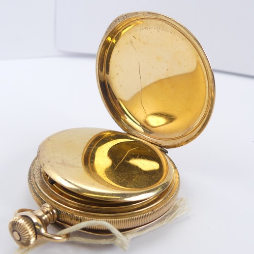 161 - Two early 20thC Waltham gold plated Pocket Watches, one hunter cased with white enamel dial, Roman N... 