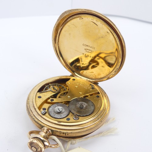 161 - Two early 20thC Waltham gold plated Pocket Watches, one hunter cased with white enamel dial, Roman N... 