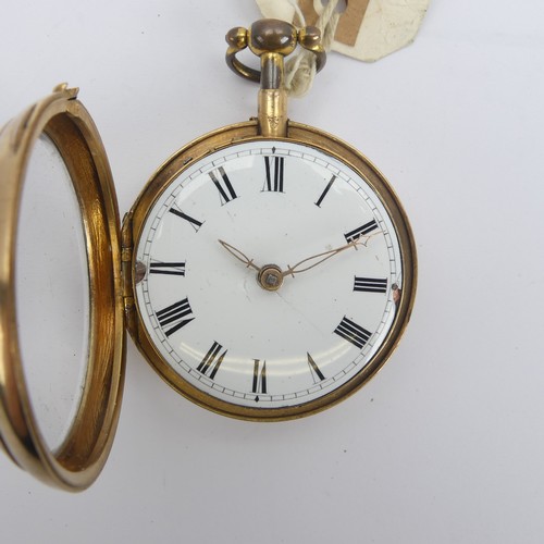 164 - William Webster (active 1710 - 1734); An open face quarter repeating Pocket Watch, with white enamel... 