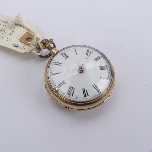 164 - William Webster (active 1710 - 1734); An open face quarter repeating Pocket Watch, with white enamel... 