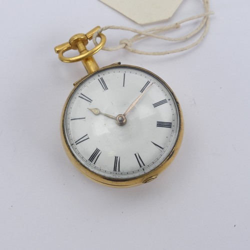 167 - A George III pair cased Pocket Watch, the white enamel dial with Roman Numerals, key wind verge fuse... 