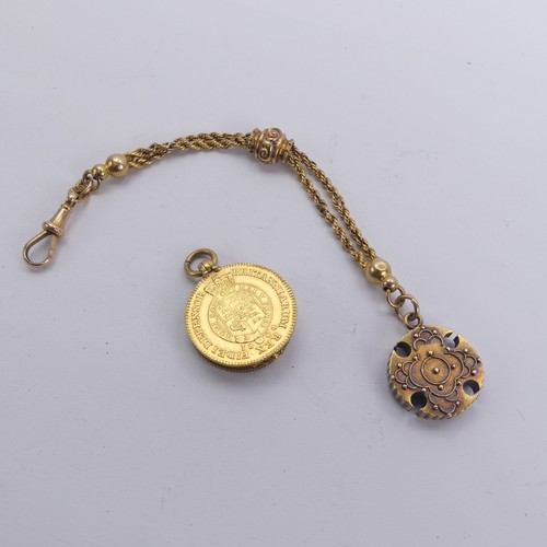 333 - A George III gold Half Guinea, dated 1804, seventh head, mounted onto locket with carnelian reverse,... 