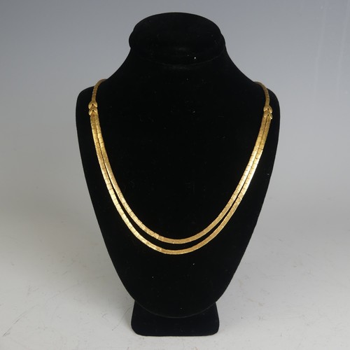 267 - An 18ct yellow gold flat link chain Necklace, 44cm long, 23.5g.