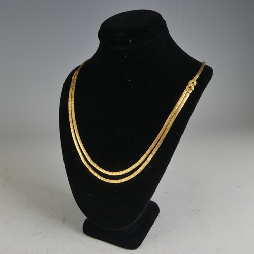 267 - An 18ct yellow gold flat link chain Necklace, 44cm long, 23.5g.