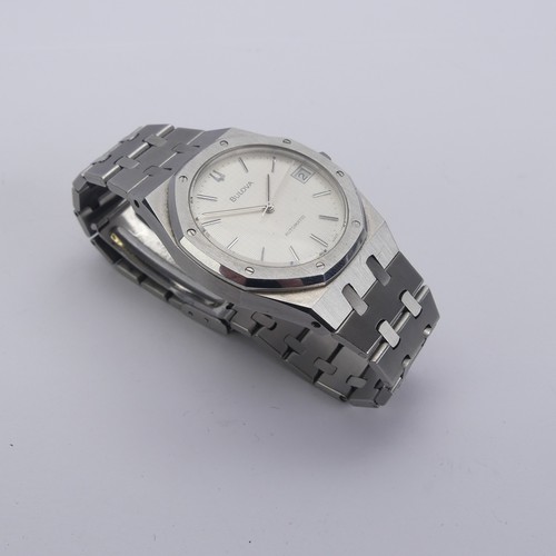 140 - A Bulova 'Royal Oak' automatic stainless steel Wristwatch, reference no. 12055, 4420101, case no. 6-... 