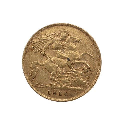 356 - An Edwardian gold Half Sovereign, dated 1910.