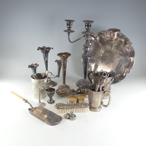 108 - A quantity of damaged Silver, including two napkin rings, a spill vase with weighted base etc., weig... 