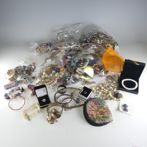 307 - A quantity of modern Costume Jewellery, some silver including a Pandora silver bracelet, an Italian ... 