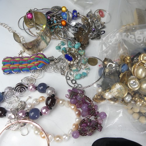 307 - A quantity of modern Costume Jewellery, some silver including a Pandora silver bracelet, an Italian ... 