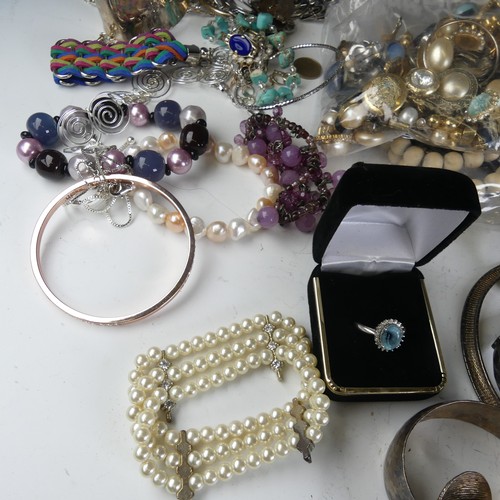 307 - A quantity of modern Costume Jewellery, some silver including a Pandora silver bracelet, an Italian ... 