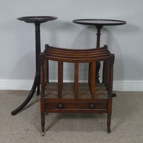 550 - An antique mahogany Canterbury, W 46 cm x H 56 cm x D 32 cm, together with an antique mahogany plant... 