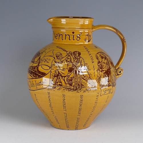 62 - Harry Juniper (b. 1947) a Bideford Pottery Harvest Jug, inscribed for Betty Dennis at North Devon Cr... 