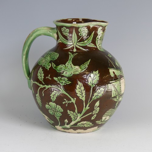 47 - William Fishley Holland (1888-1971) a Braunton pottery Jug, the brown ground decorated with sgraffit... 