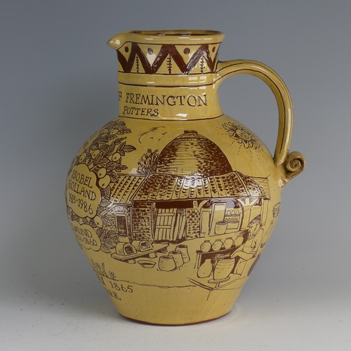 56 - Harry Juniper (b. 1947) a Bideford Pottery 'The Fishleys of Fremington' Harvest Jug, profusely decor... 