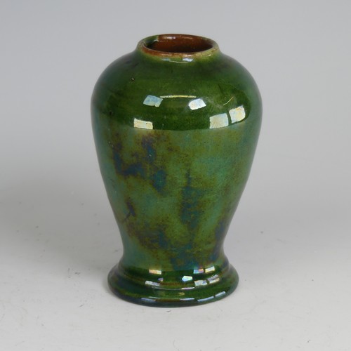 25 - Edwin Beer Fishley (1832-1912) a Fremington pottery Baluster Vase, with simple green lead glaze, inc... 