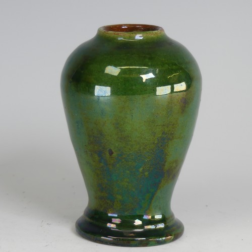 25 - Edwin Beer Fishley (1832-1912) a Fremington pottery Baluster Vase, with simple green lead glaze, inc... 