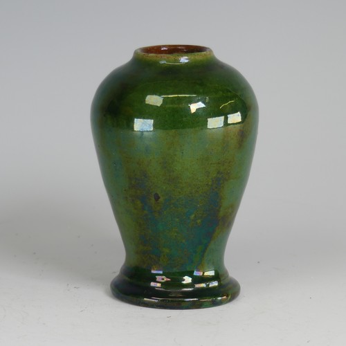 25 - Edwin Beer Fishley (1832-1912) a Fremington pottery Baluster Vase, with simple green lead glaze, inc... 