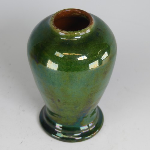 25 - Edwin Beer Fishley (1832-1912) a Fremington pottery Baluster Vase, with simple green lead glaze, inc... 