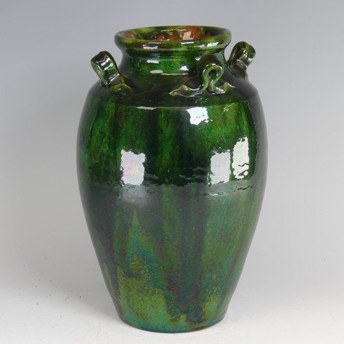 17 - Edwin Beer Fishley (1832-1912) a Fremington pottery Storage Jar, of ovoid form and deep green glaze,... 